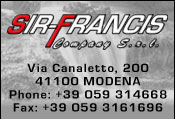 Sir Francis - Via Canaletto, 200 - 41100 Modena - Phone: +39 059 314668 - Fax: +39 059 3161696